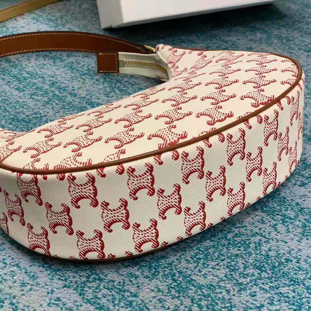 Celine Ava Bag in Triomphe Canvas and Calfskin for Women
