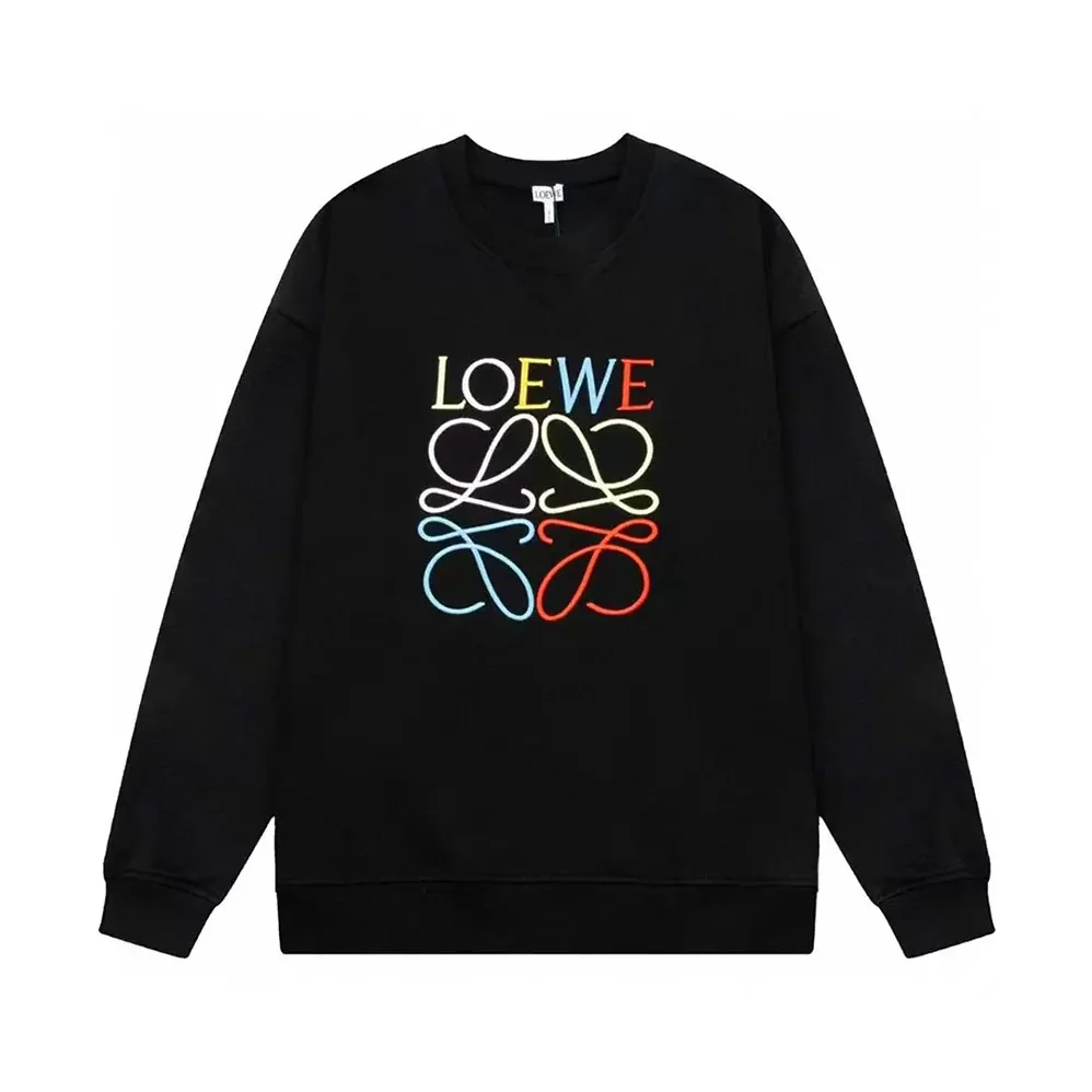 Loewe Anagram Regular Fit Sweatshirt in Cotton for Men in Black/Red Loewe Anagram Regular Fit Sweatshirt in Cotton for Men in Black/Red