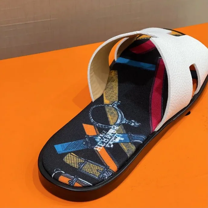 Hermes Izmir Sandals White in Multicolor Hermes Izmir Sandals White in Multicolor