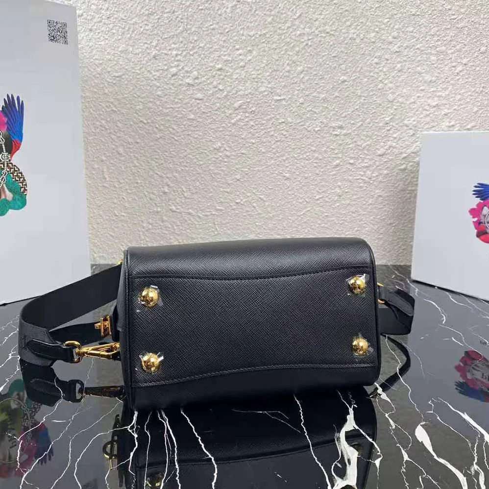 Prada Saffiano Leather Top-handle Bag for Women in Black