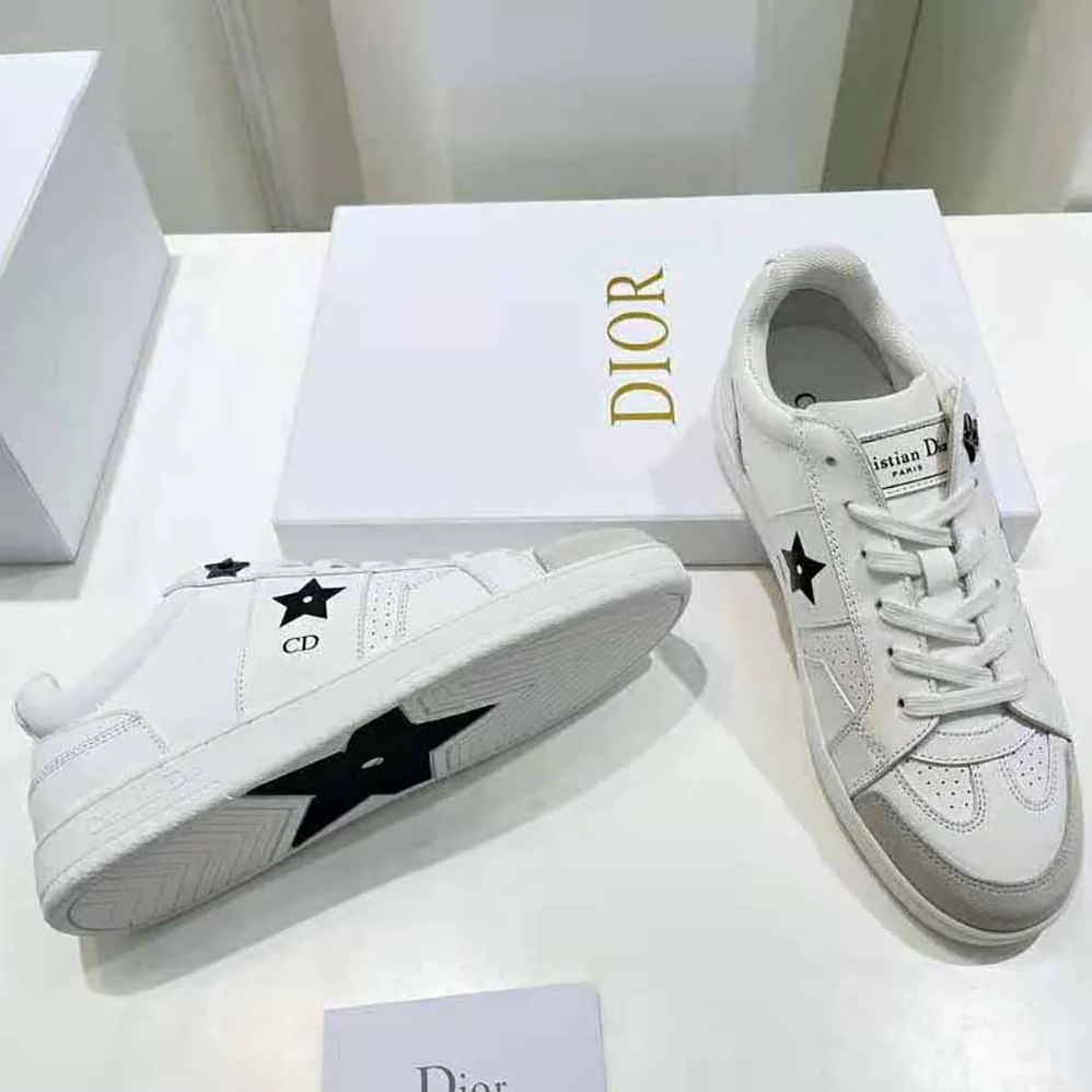 Dior Star Sneaker White Calfskin and Suede for Women Dior Star Sneaker White Calfskin and Suede for Women
