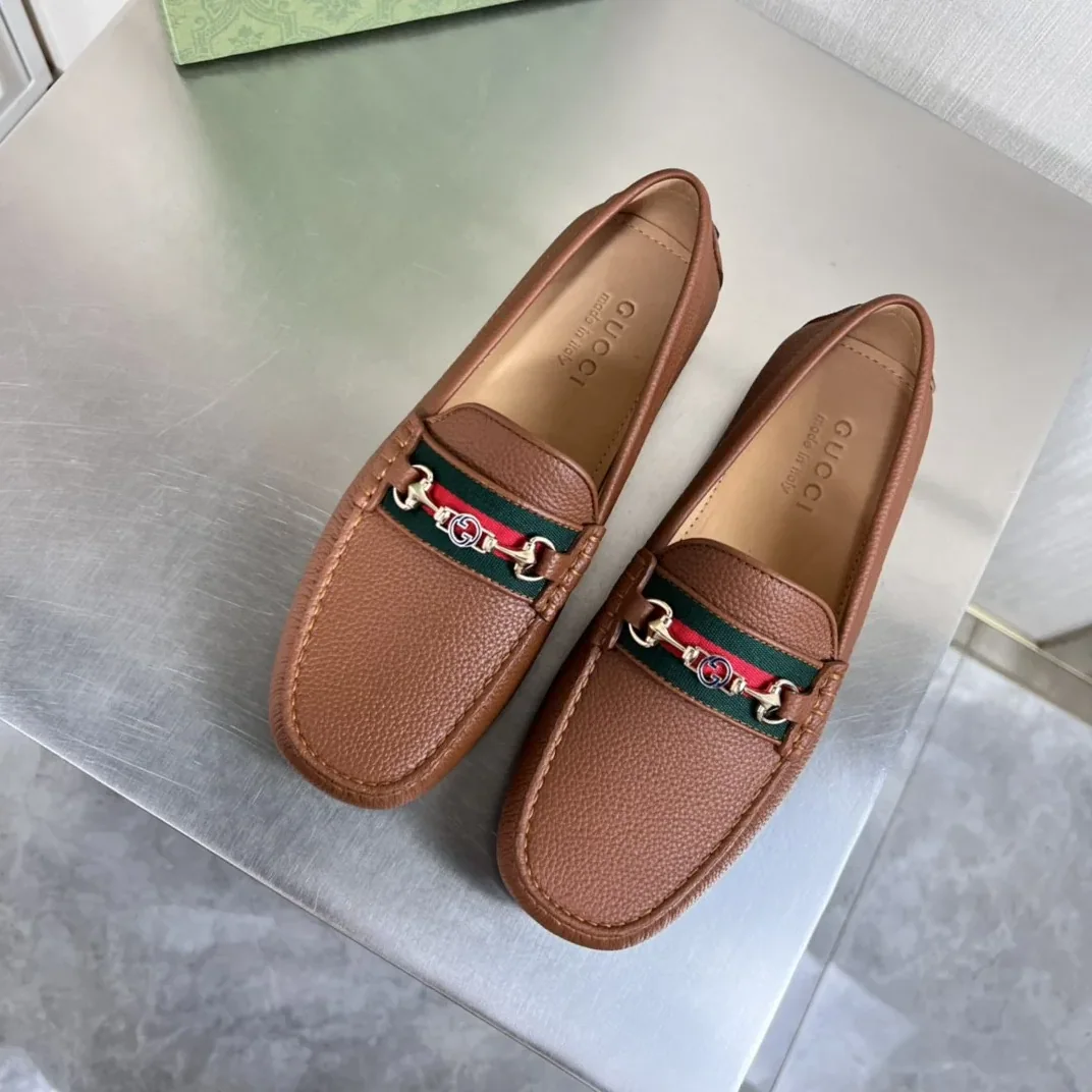 Gucci Loafers With Web Details Brown for Men Gucci Loafers With Web Details Brown for Men