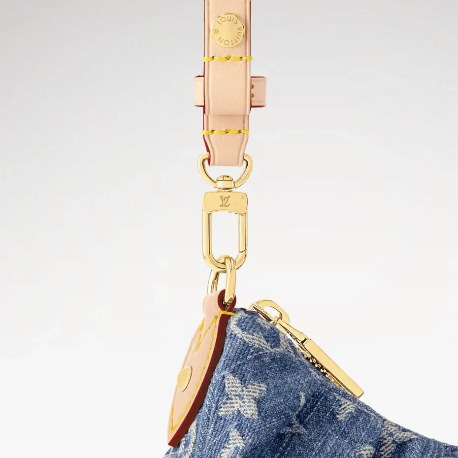 Louis Vuitton Pochette Valley Shoulder Bag in Denim Blue Gold Hardware