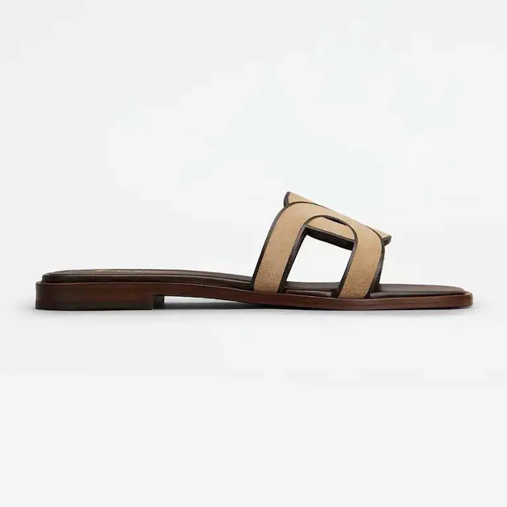 TODS Sandals in Leather for Women in Beige TODS Sandals in Leather for Women in Beige