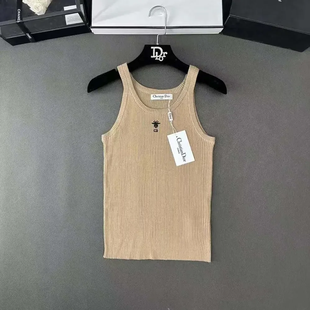 Dior Tank Top Sandy Ribbed Cotton Jersey for Women Dior Tank Top Sandy Ribbed Cotton Jersey for Women