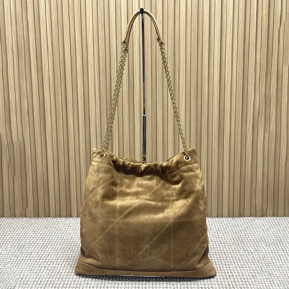 Saint Laurent YSL Jamie Large Pochon In Suede for Women in Brown Saint Laurent YSL Jamie Large Pochon In Suede for Women in Brown
