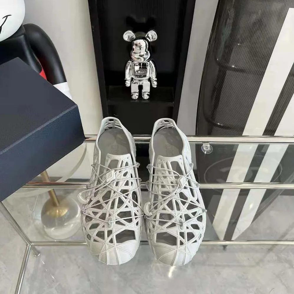 Dior Warp Sandal Anthracite White Cosmo Rubber with Warped Cannage Motif for Men