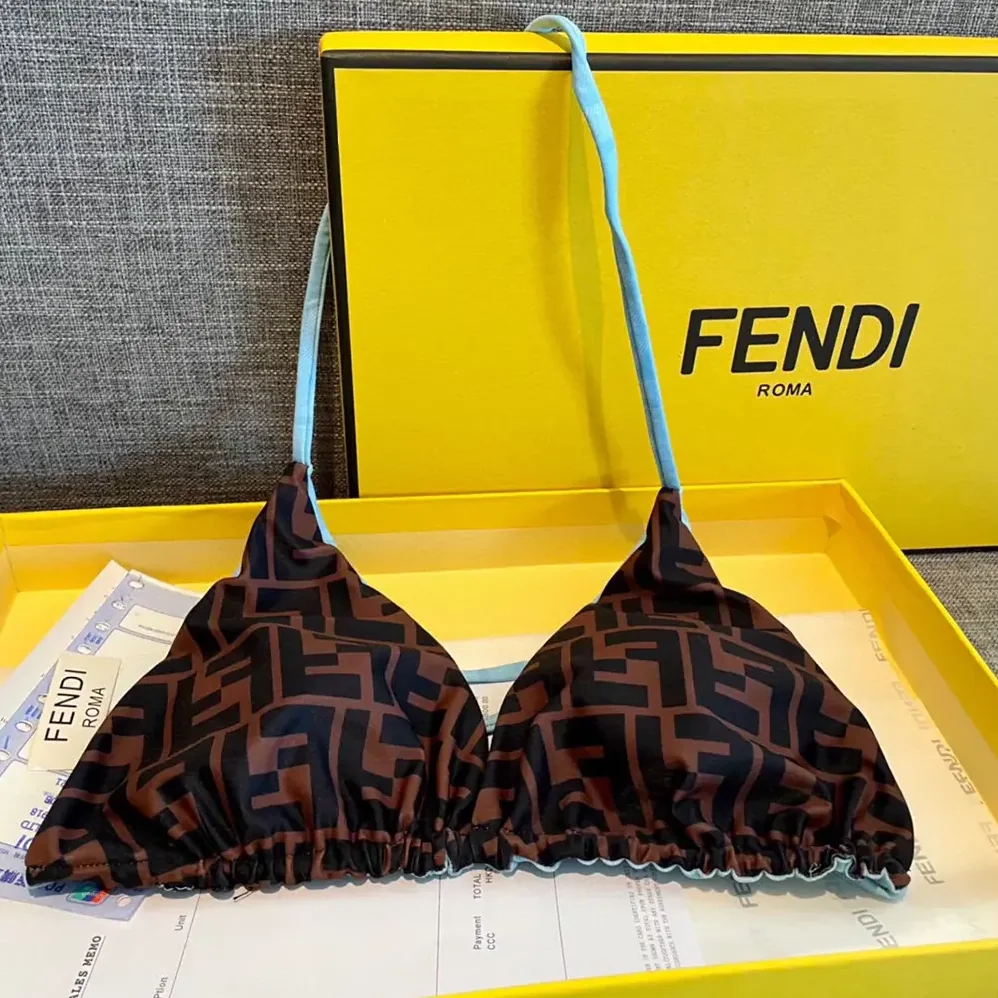 Fendi Swimsuit Blue Lycra Bikini for Women
