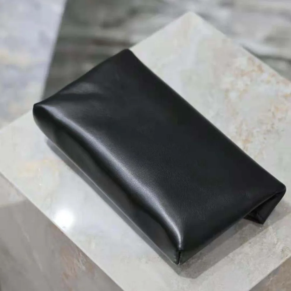 Saint Laurent YSL Cassandre Small Envelope Pouch in Lambskin for Women in Black Saint Laurent YSL Cassandre Small Envelope Pouch in Lambskin for Women in Black