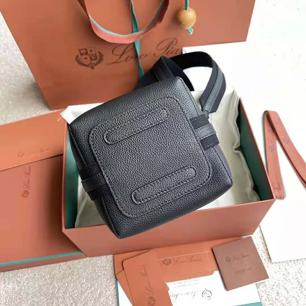 Loro Piana Micro Bale Bag in Calfskin Leather for Women in Black Loro Piana Micro Bale Bag in Calfskin Leather for Women in Black