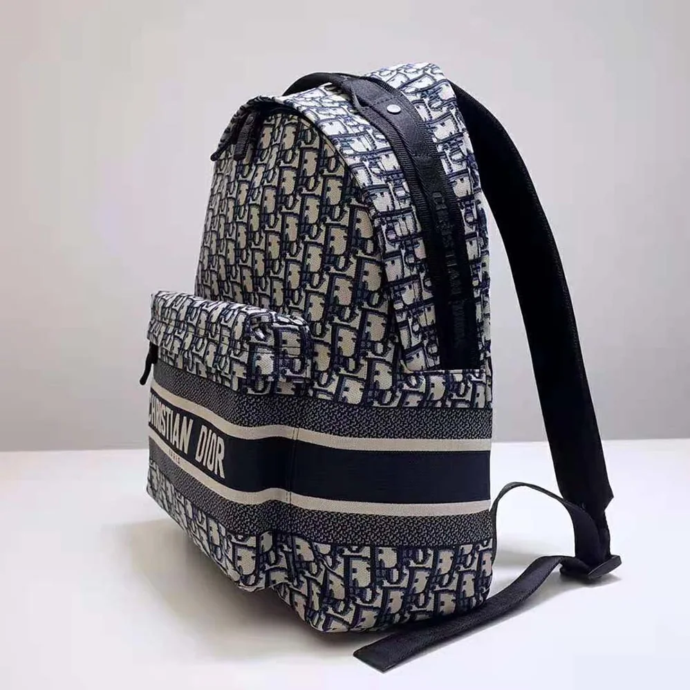 Dior Travel Backpack Blue Dior Oblique Technical Jacquard for Men Dior Travel Backpack Blue Dior Oblique Technical Jacquard for Men
