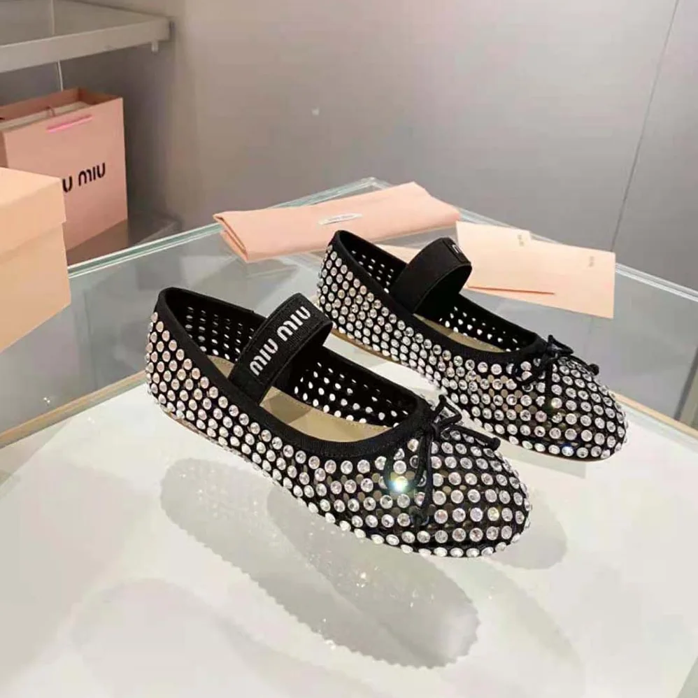 Miu Miu Satin Ballerinas for Women in Black Miu Miu Satin Ballerinas for Women in Black