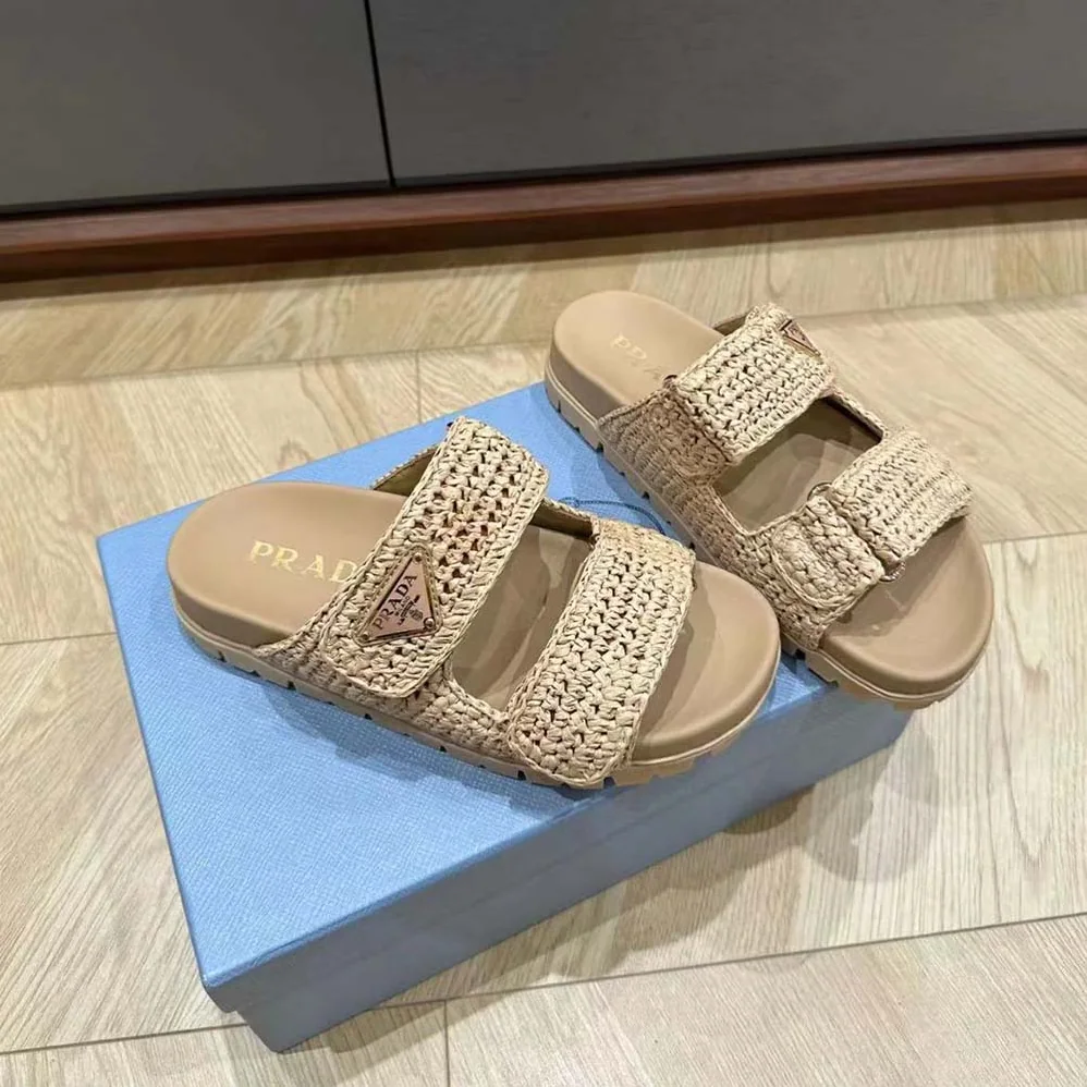 Prada Crochet Sandals for Women in Beige Prada Crochet Sandals for Women in Beige