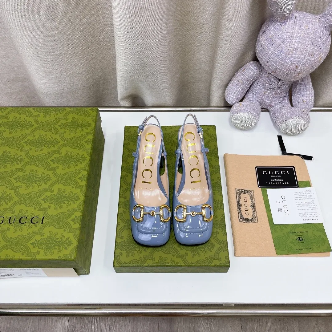 Gucci Mid-Heel Slingback With Horsebit Jade Green for Women