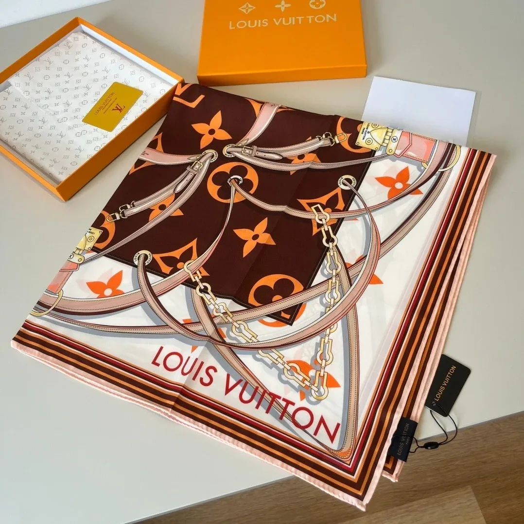 Louis Vuitton Ultimate Monogram Square 90 Scarf Brown /