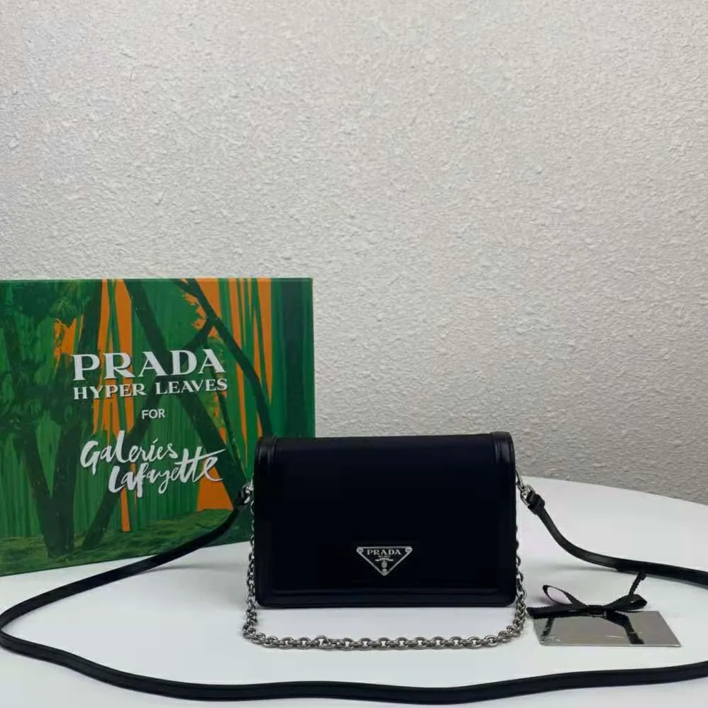 Prada Nylon and Leather Mini-Bag for Women in Black Prada Nylon and Leather Mini-Bag for Women in Black
