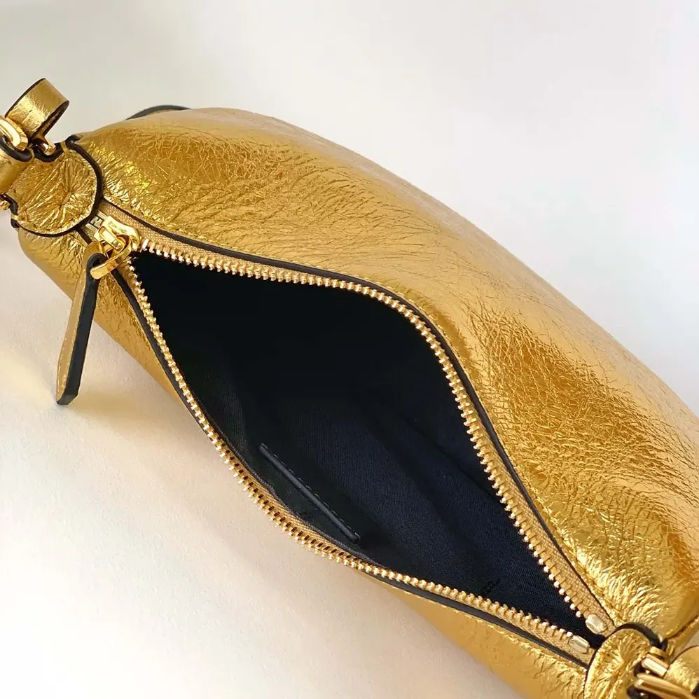 Fendi Fendigraphy Mini Gold Leather Mini for Women in bag