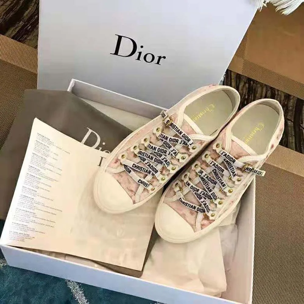 Dior Walk'N'Dior Velvet Sneaker Nude “Christian Dior J'dior” Laces for Women