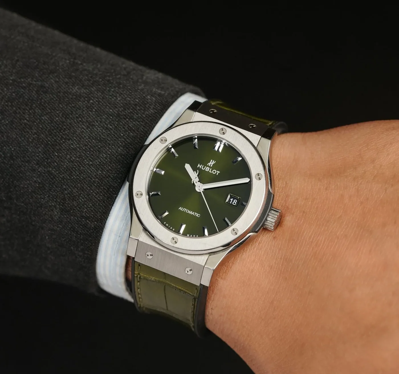 Hublot Classic Fusion Watch Green Strap Green Dial Hublot Classic Fusion Watch Green Strap Green Dial