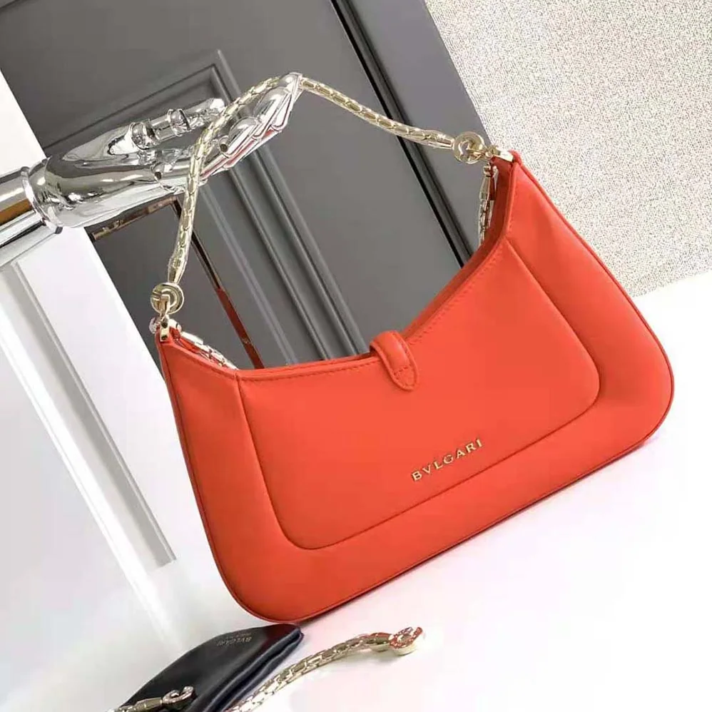 Bvlgari Serpenti Baia Small Shoulder Bag in Calf Leather for Women in Orange Bvlgari Serpenti Baia Small Shoulder Bag in Calf Leather for Women in Orange