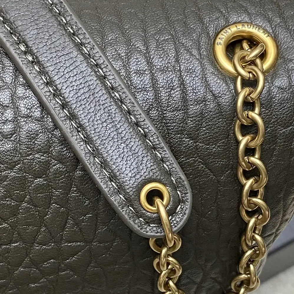 Saint Laurent YSL Cassandre XXL Envelope Pouch On Chain In Lambskin Dark Green 35cm for Women Saint Laurent YSL Cassandre XXL Envelope Pouch On Chain In Lambskin Dark Green 35cm for Women