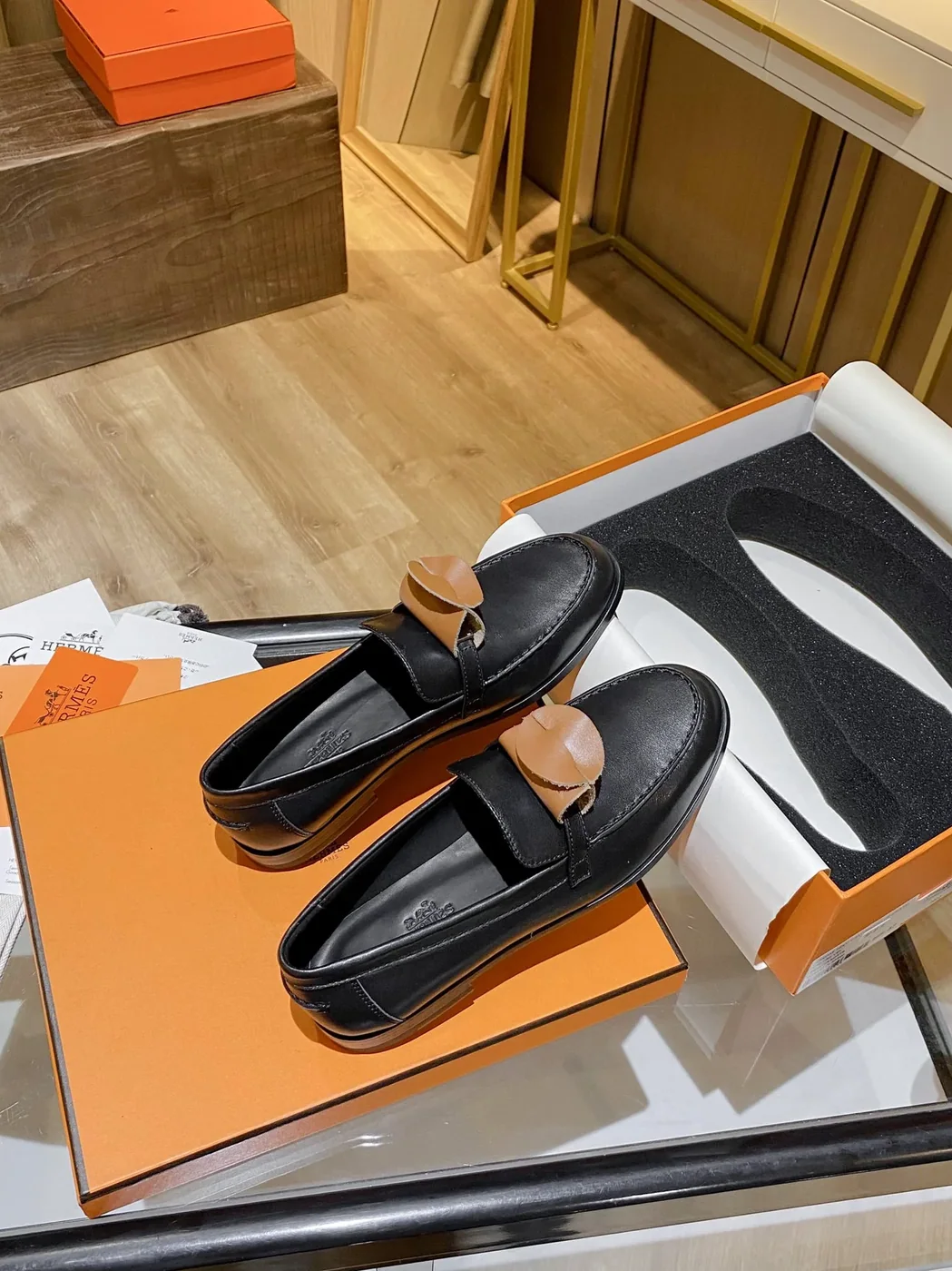 Hermes Destin Loafers Black