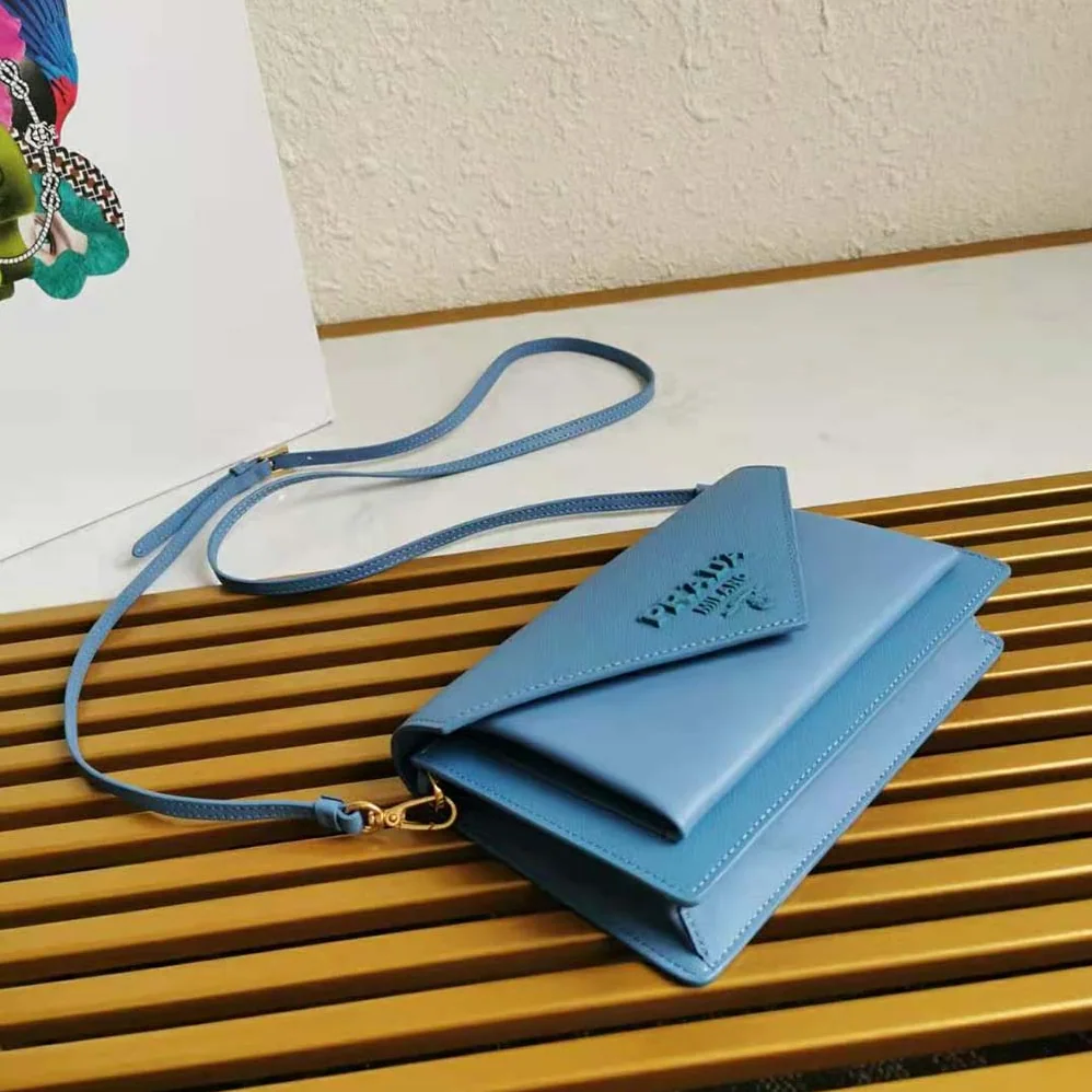 Prada Ladies Saffiano Leather Mini Bag in Blue Prada Ladies Saffiano Leather Mini Bag in Blue