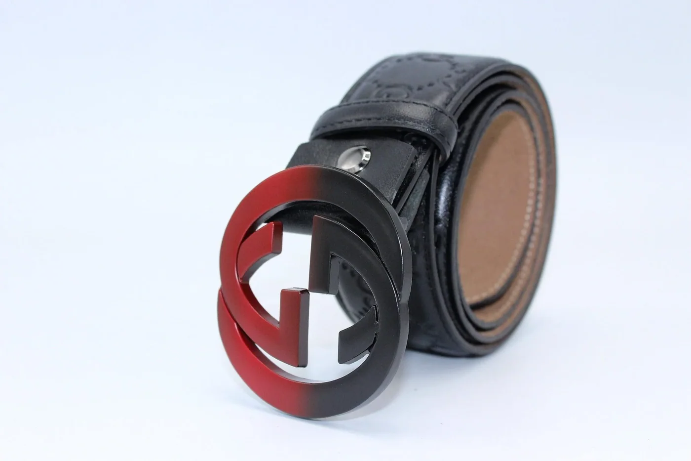 Amazing Signature leather with Black&Red Buckle