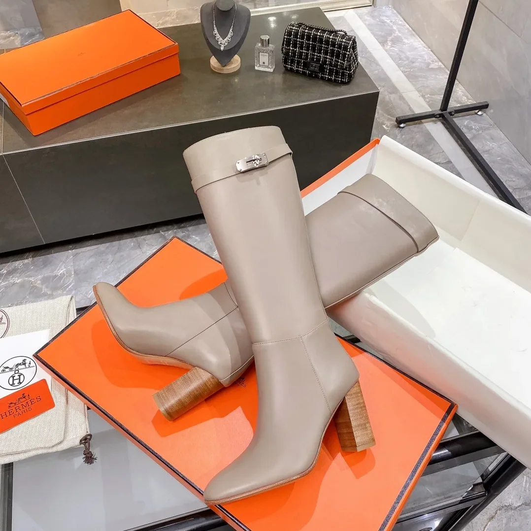 Hermes High Heel Boots Beige / Hermes High Heel Boots Beige /