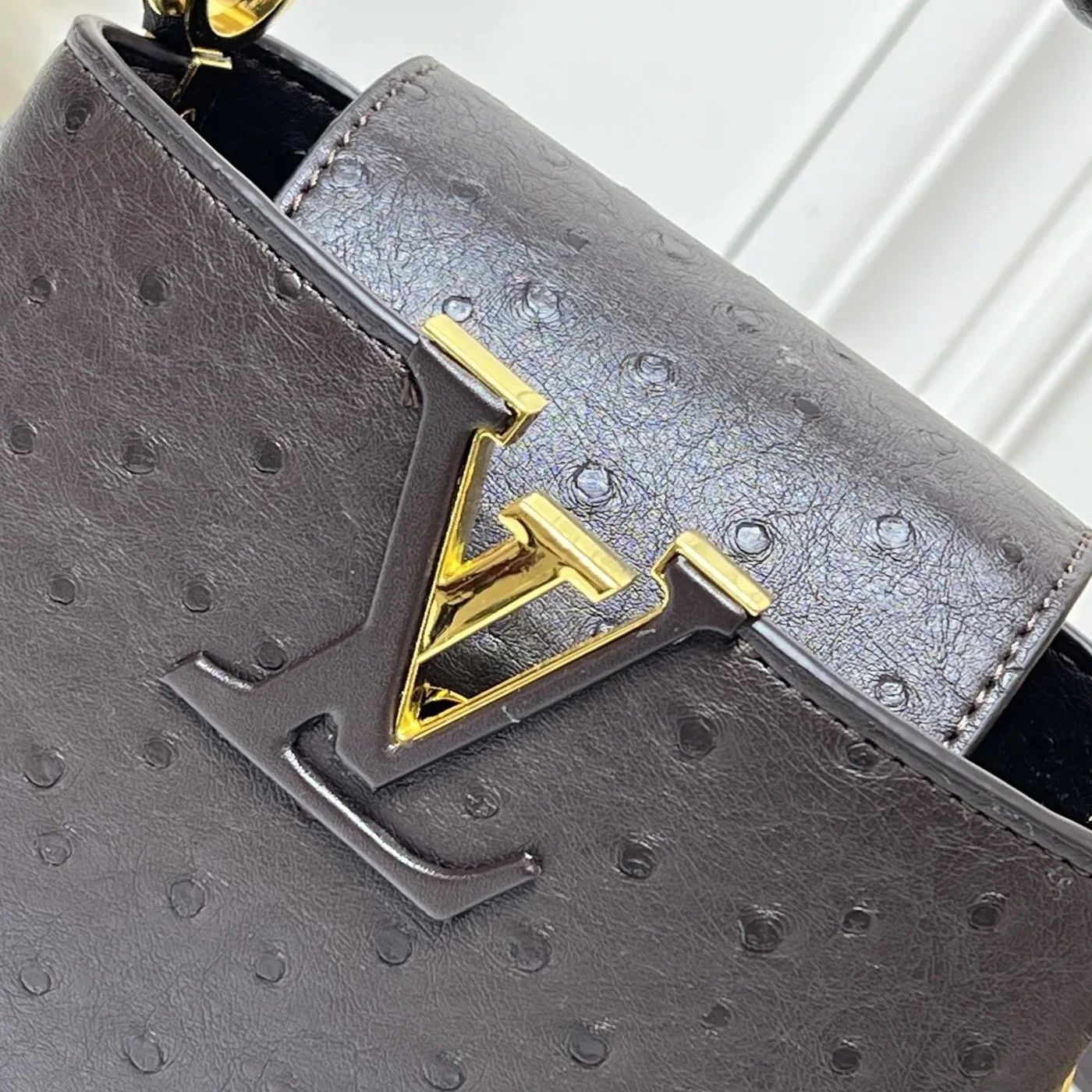 Louis Vuitton Capucines Mini Top Handle Bag in Dark Brown Gold Hardware Louis Vuitton Capucines Mini Top Handle Bag in Dark Brown Gold Hardware