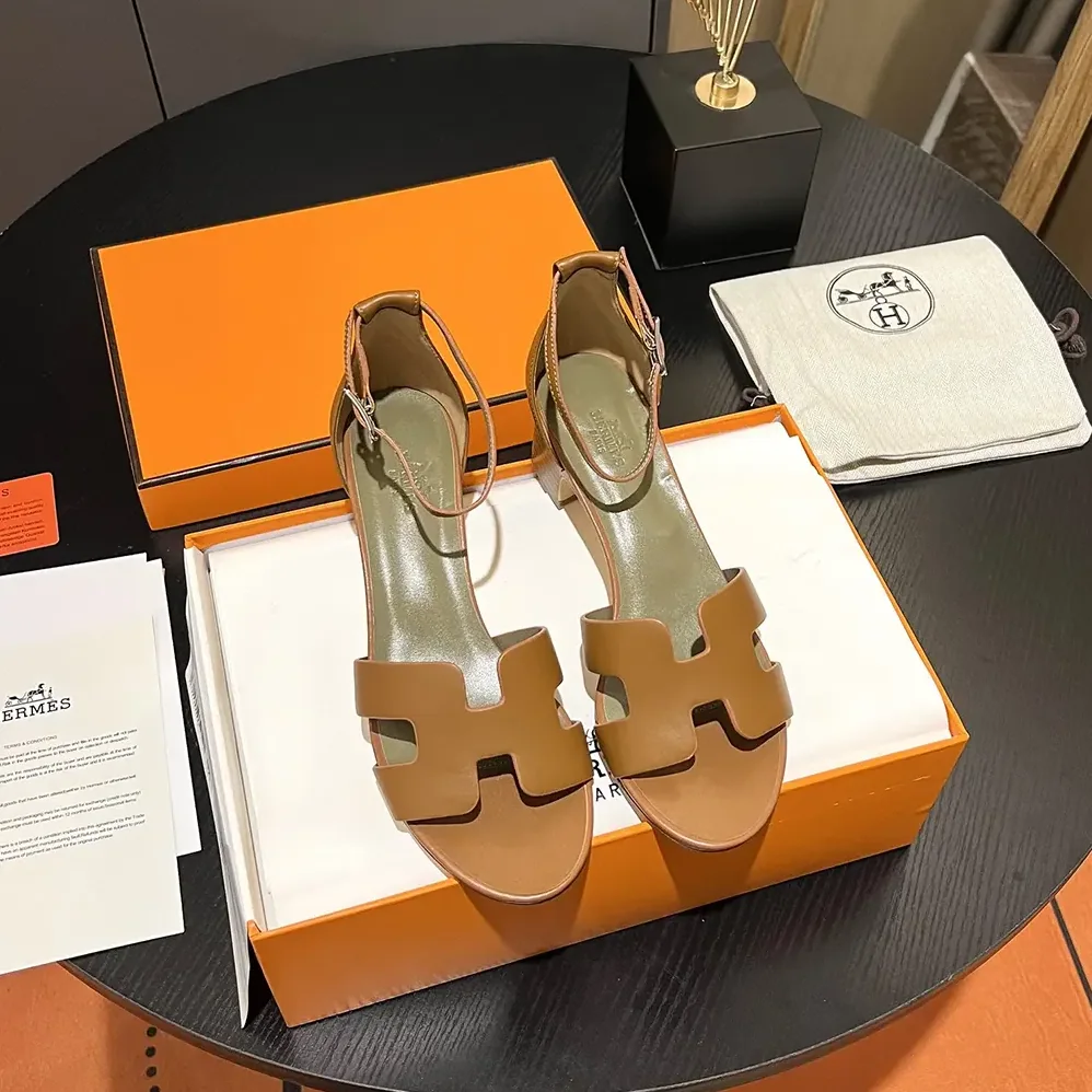 Hermes Encens 50 Sandal-Brown H221121Z for Women