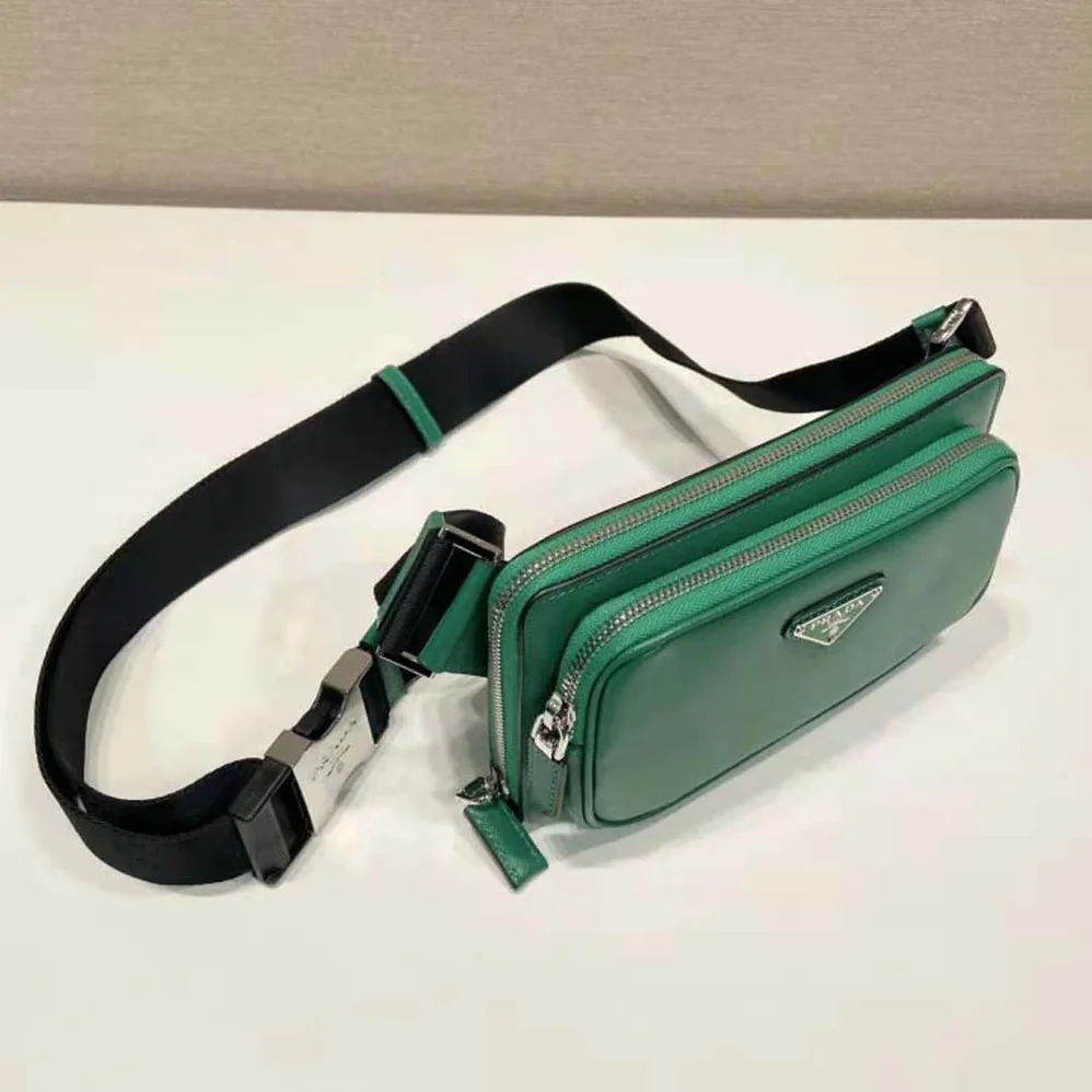 Prada Saffiano Leather Belt Bag for Men in Green