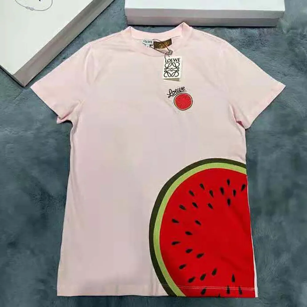 Loewe Watermelon T-shirt in Cotton for Women in Pink Loewe Watermelon T-shirt in Cotton for Women in Pink
