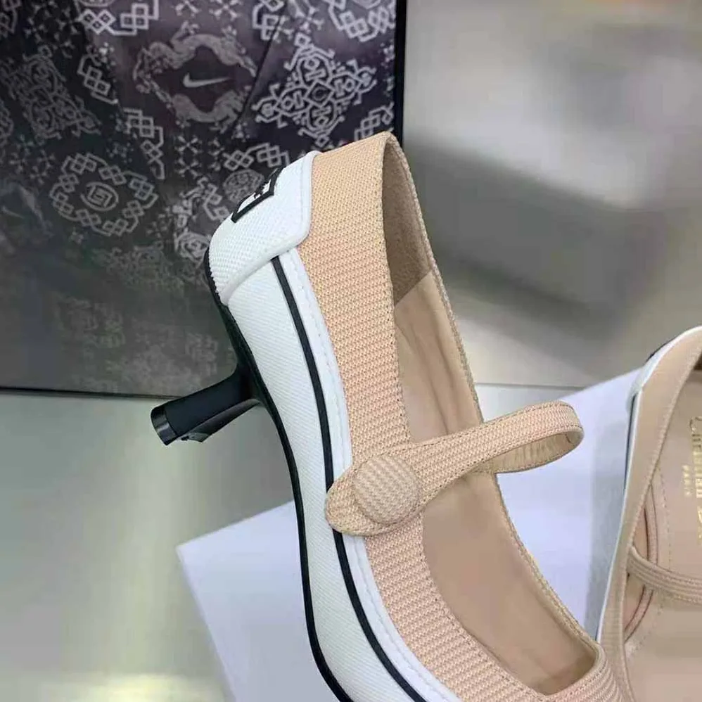 Dior D-Motion Pump Nude Technical Fabric and White Rubber for Women