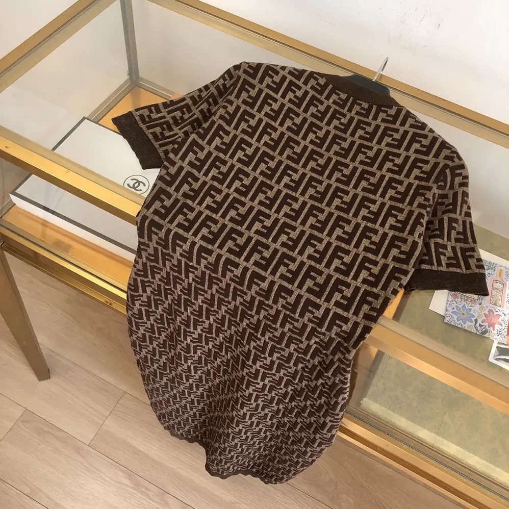Fendi Brown FF Cotton Dress for Women Fendi Brown FF Cotton Dress for Women