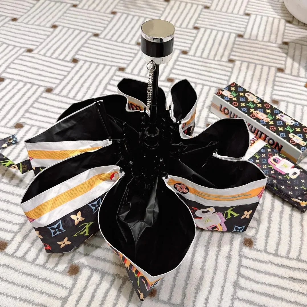 Louis Vuitton Opening Folding Monogram Umbrella Black
