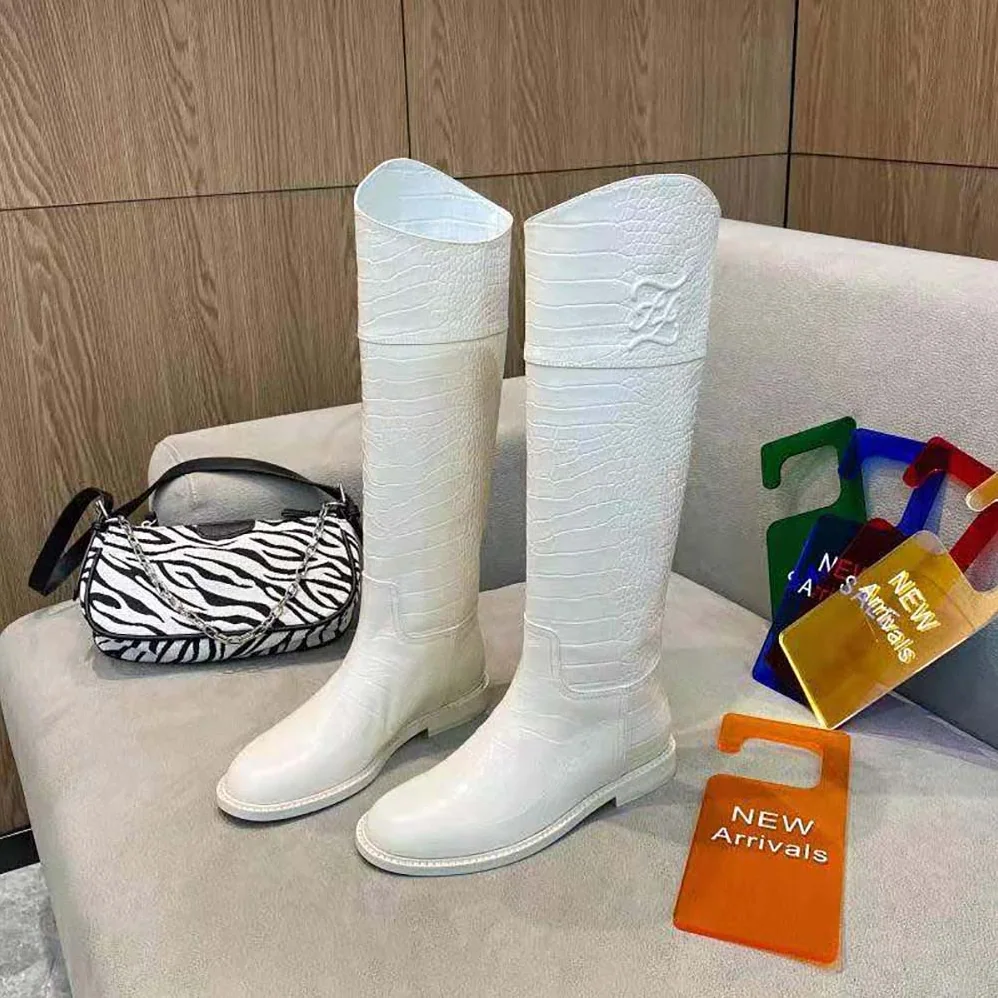 Fendi Karligraphy White Leather Boots for Women Fendi Karligraphy White Leather Boots for Women