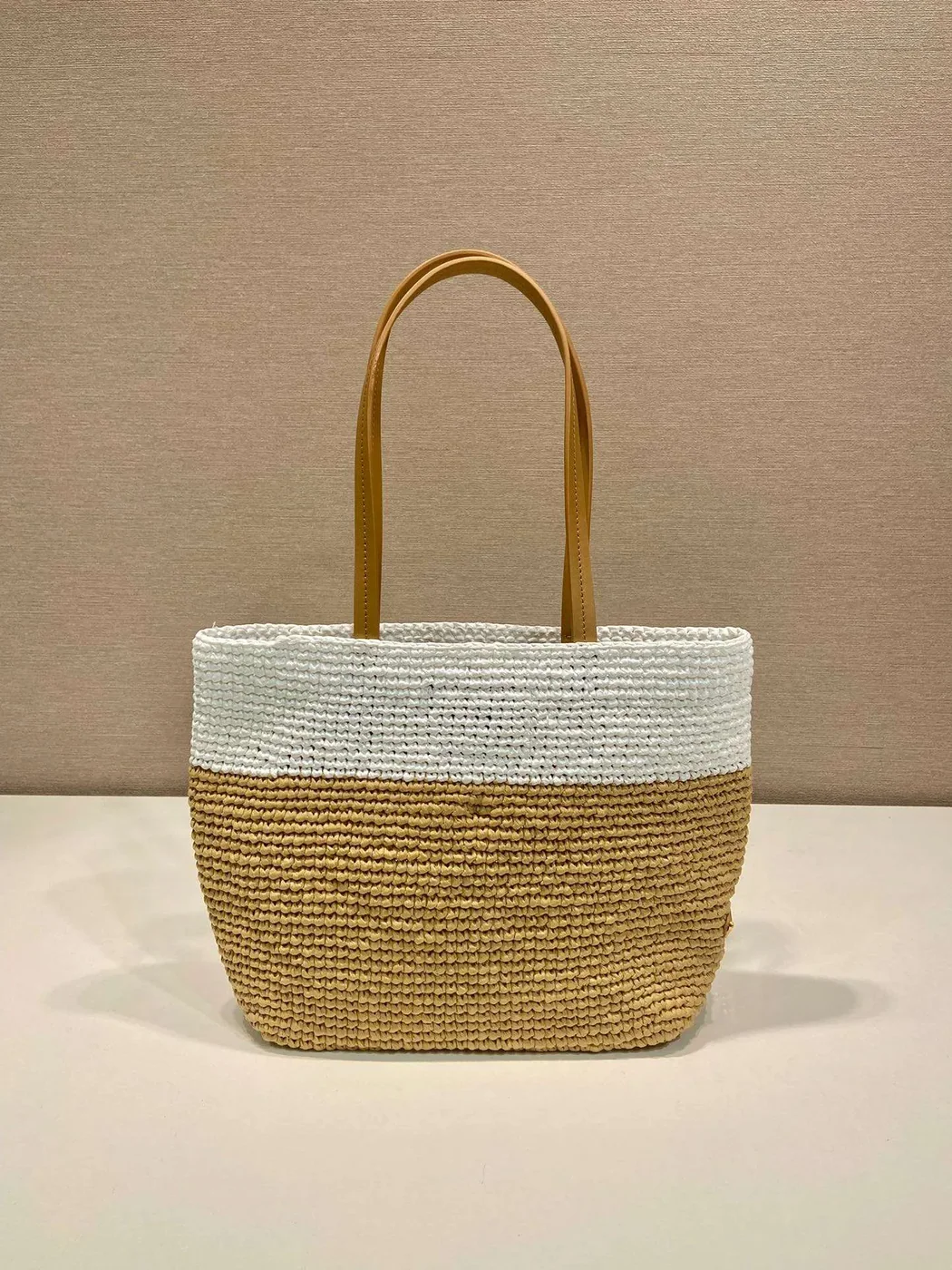 Prada Raffia Tote Bag Beige /