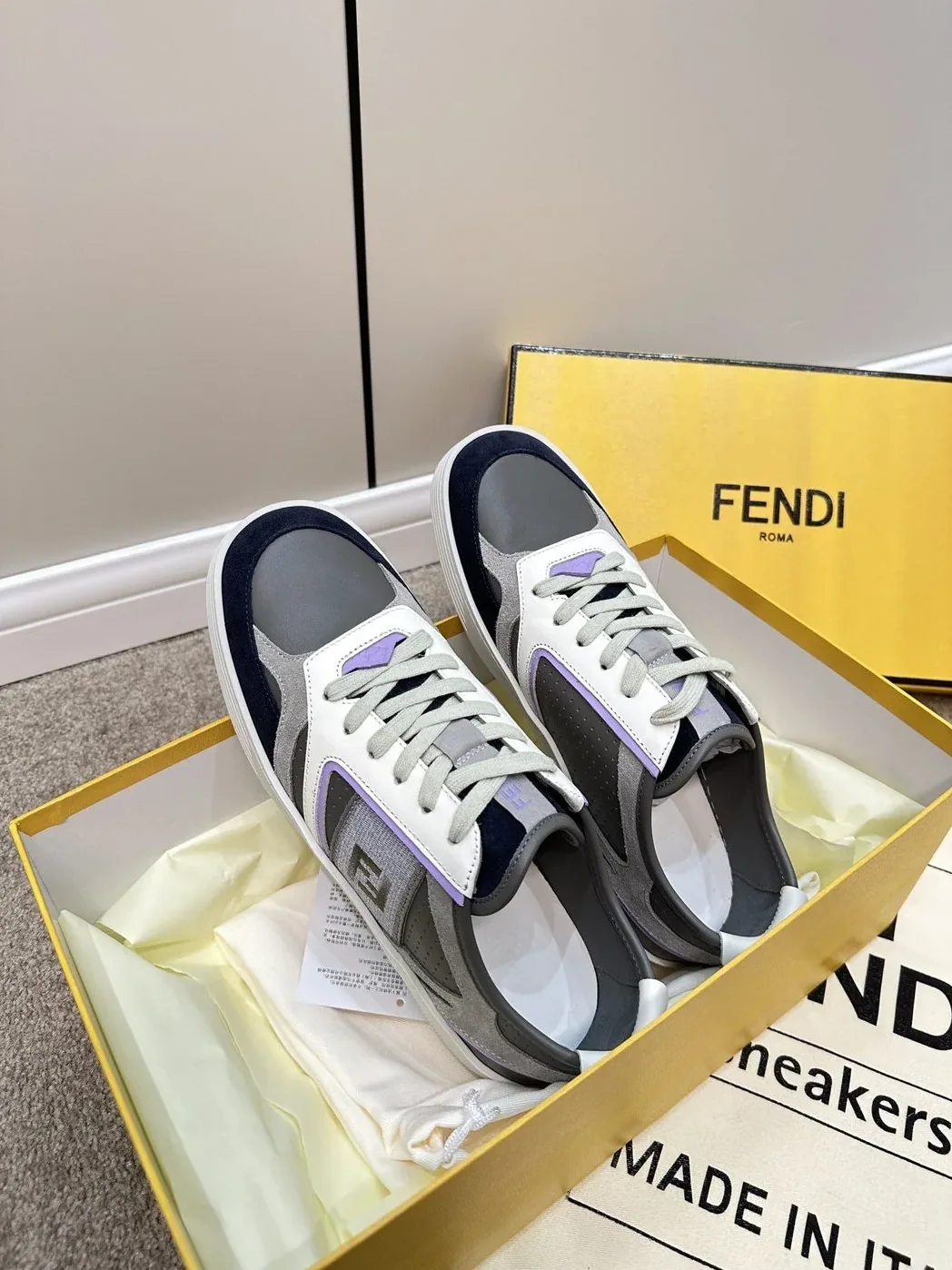 Fendi Lace in Up Sneakers Black Fendi Lace in Up Sneakers Black