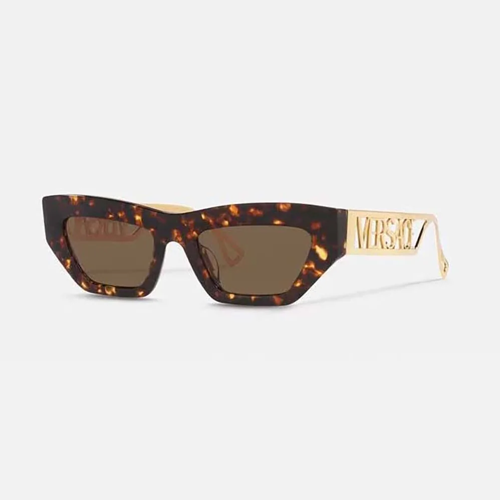 Versace 90s Vintage Logo Cat-Eye Sunglasses for Women in Brown Versace 90s Vintage Logo Cat-Eye Sunglasses for Women in Brown