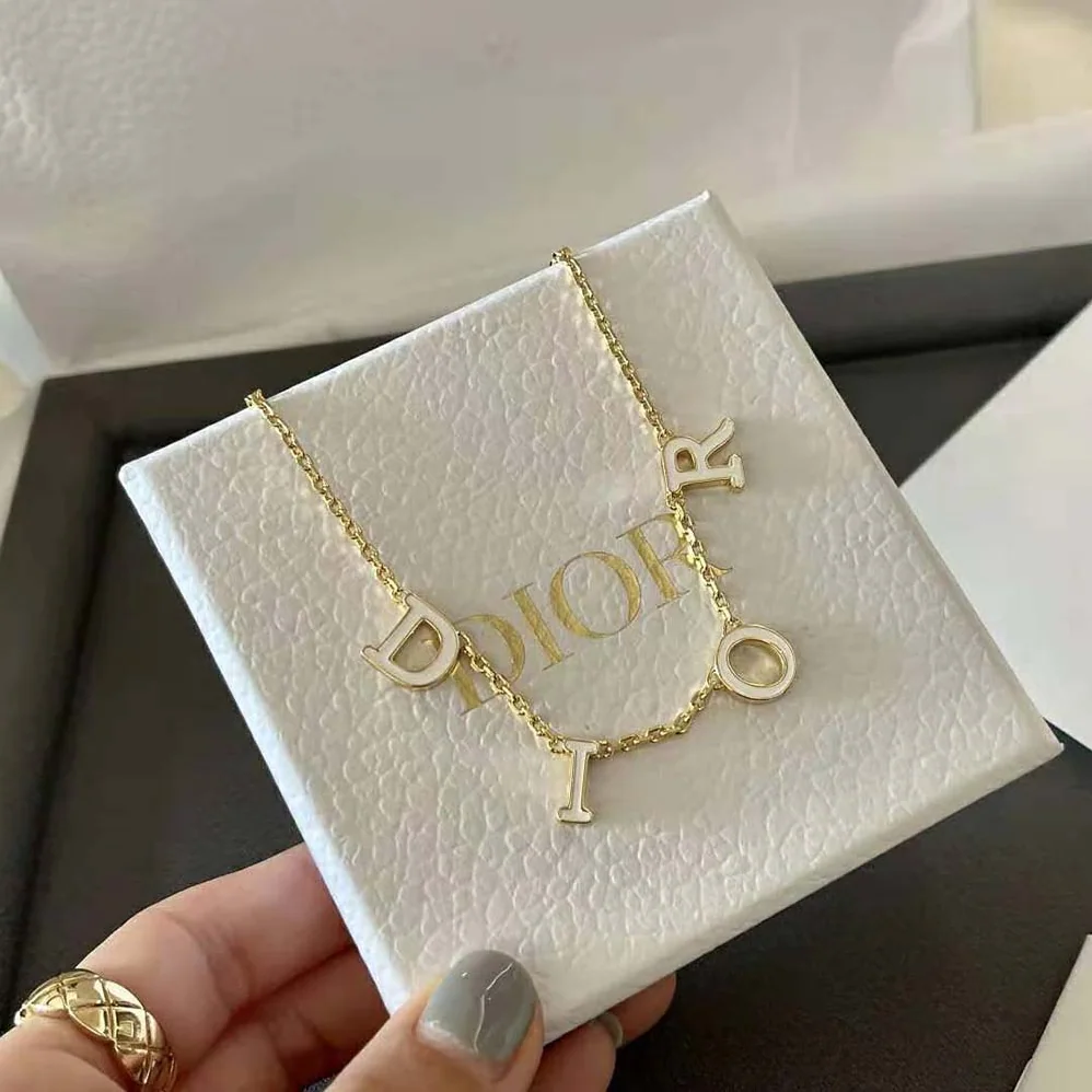 Dior Dio(r)evolution Necklace Gold-Finish Metal and White Lacquer for Women Dior Dio(r)evolution Necklace Gold-Finish Metal and White Lacquer for Women