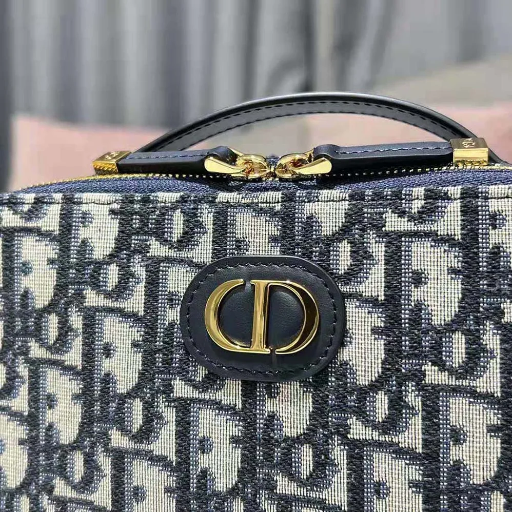 Dior 30 Mmontaigne Box Bag Blue Multicolor Dior Oblique Jacquard for Women