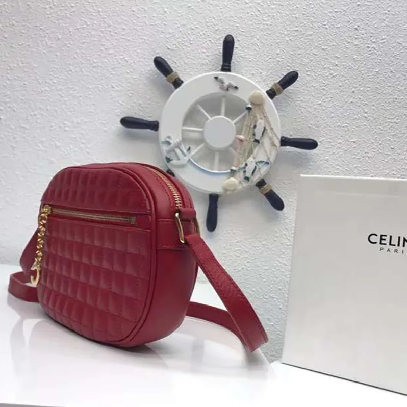 Celine Small C Charm Bag in Quilted Calfskin for Women in Red Celine Small C Charm Bag in Quilted Calfskin for Women in Red
