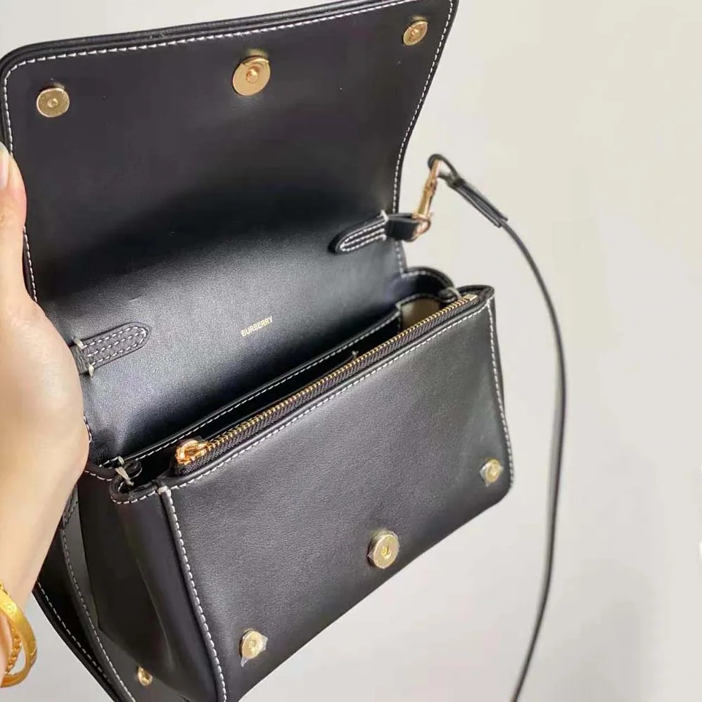 Burberry Small Horseferry Leather Crossbody Bag for Women in Black