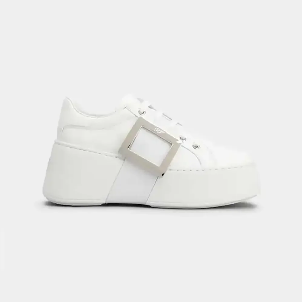 Roger Vivier Viv' Skate Sneakers In Leather White for Women Roger Vivier Viv' Skate Sneakers In Leather White for Women