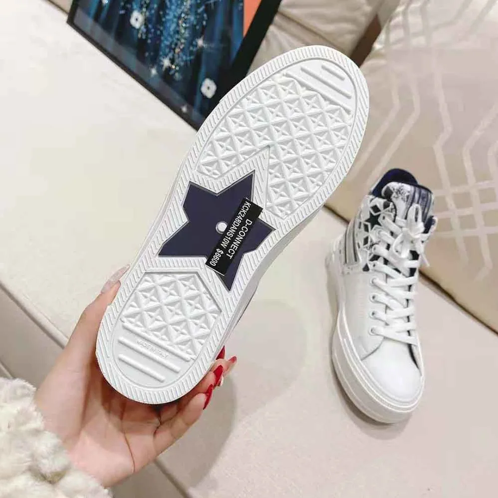 Dior Walk N Dior Star Sneaker Blue and White Calfskin and Technical Fabric for Women Dior Walk N Dior Star Sneaker Blue and White Calfskin and Technical Fabric for Women