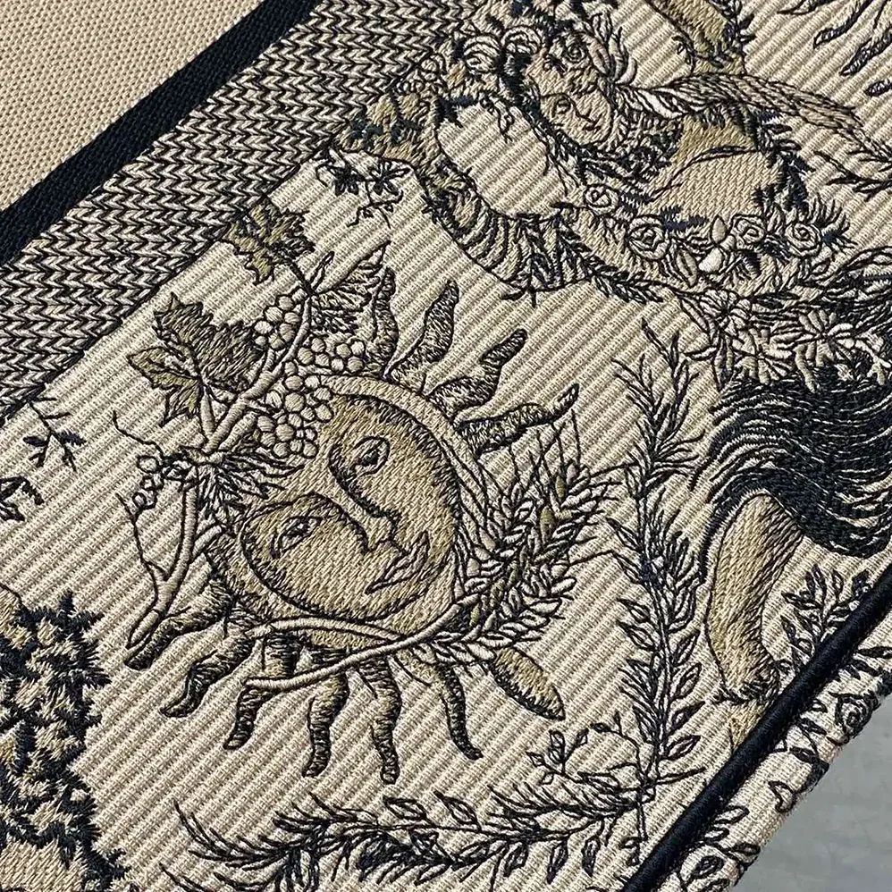 Dior Large Dior Book Tote Beige and Black Toile de Jouy Soleil Embroidery for Women Dior Large Dior Book Tote Beige and Black Toile de Jouy Soleil Embroidery for Women