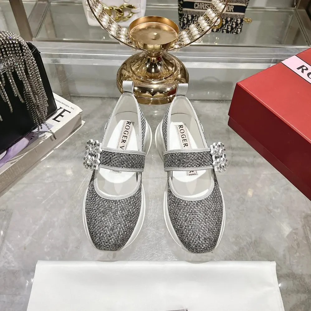 Roger Vivier Viv' Run Babies Sneakers in Lurex for Women in Silver