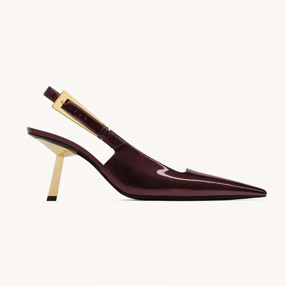 Saint Laurent YSL Lee Slingback Pumps in Patent Leather for Women Saint Laurent YSL Lee Slingback Pumps in Patent Leather for Women
