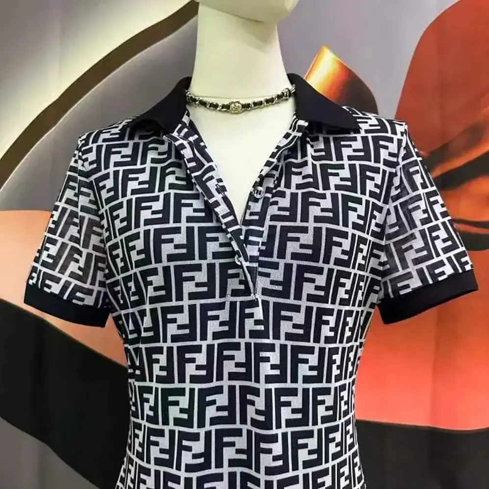 Fendi Navy Blue FF Cotton Dress for Women